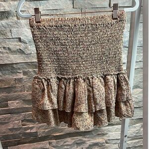 Vici Tan Smocked Bubble Mini Skirt